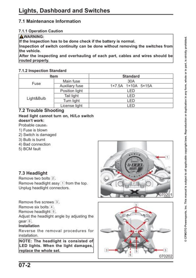 CFMOTO 700 CL-X Sport Service Manual service manual preview page 4