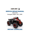 Can Am Renegade 1000R XXC XMR Service Manual PDF service repair manual cover