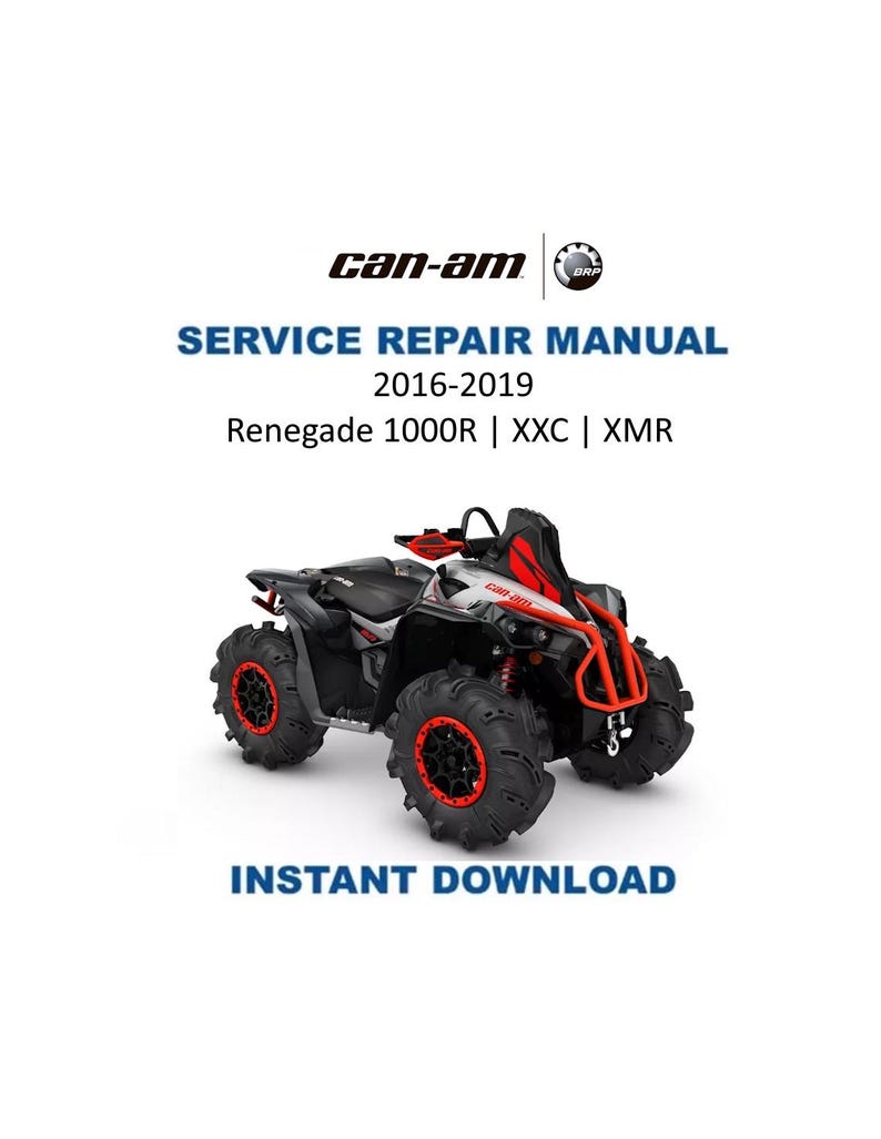 Can Am Renegade 1000R XXC XMR Service Manual PDF service repair manual cover