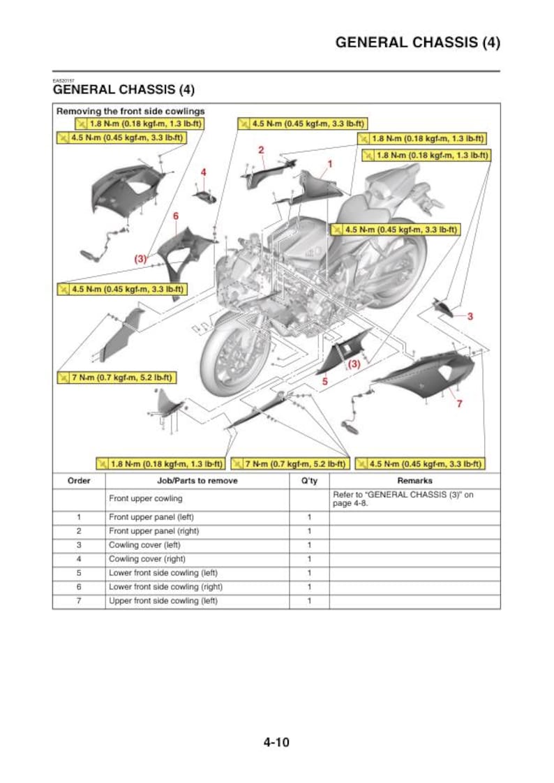 Yamaha R7 Service Manual service manual preview page 4