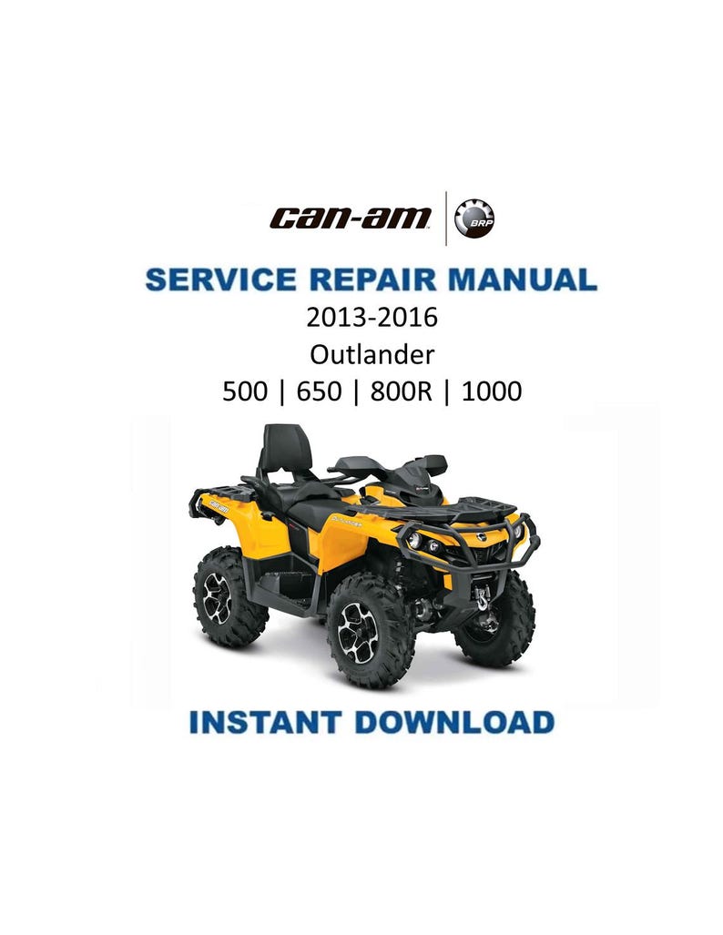 Can Am Outlander 500 650 800R 1000 Service Manual PDF service repair manual cover