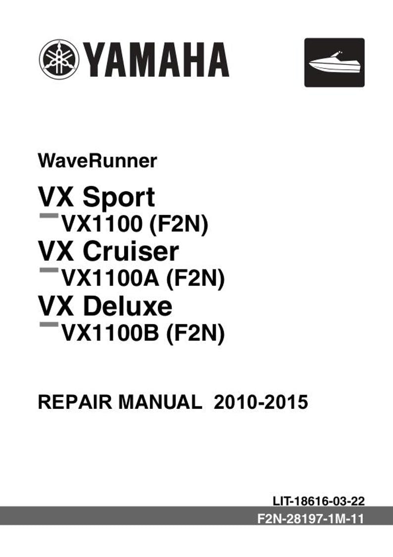 Yamaha WaveRunner VX1100 Sport Cruiser Deluxe Service Manual service manual preview page 2