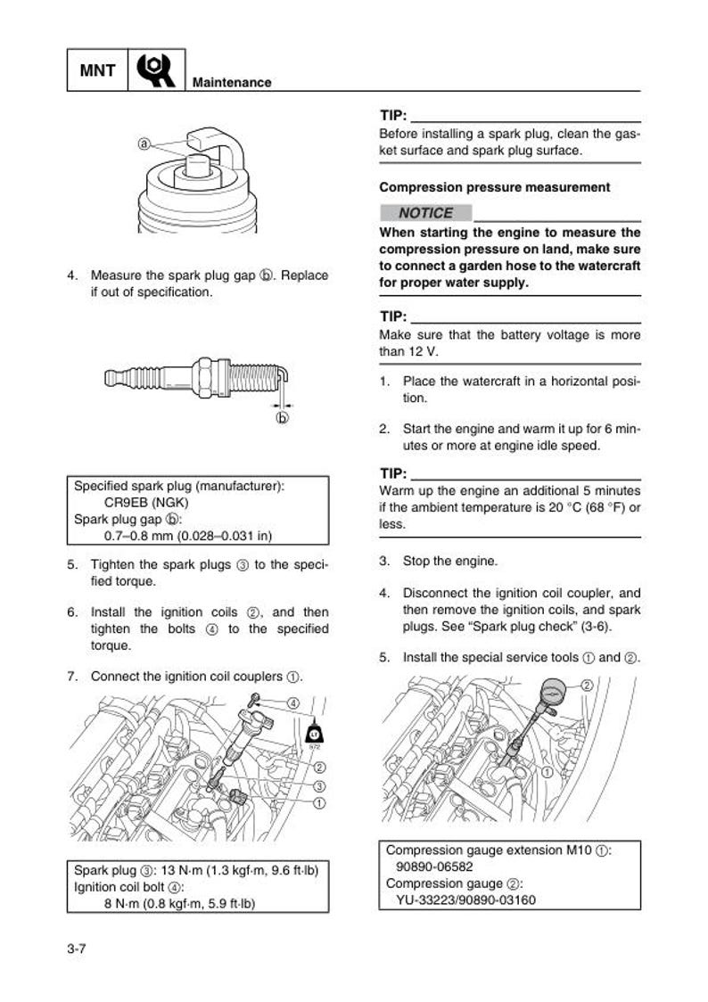 Yamaha WaveRunner VX1100 Sport Cruiser Deluxe Service Manual service manual preview page 4