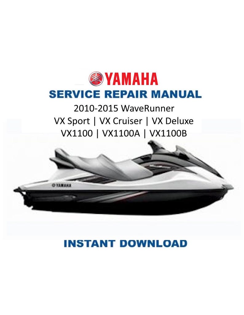 Yamaha WaveRunner VX1100 Sport Cruiser Deluxe Service Manual PDF service repair manual cover