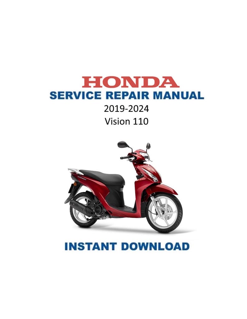Honda Vision 110 Service Manual PDF service repair manual cover