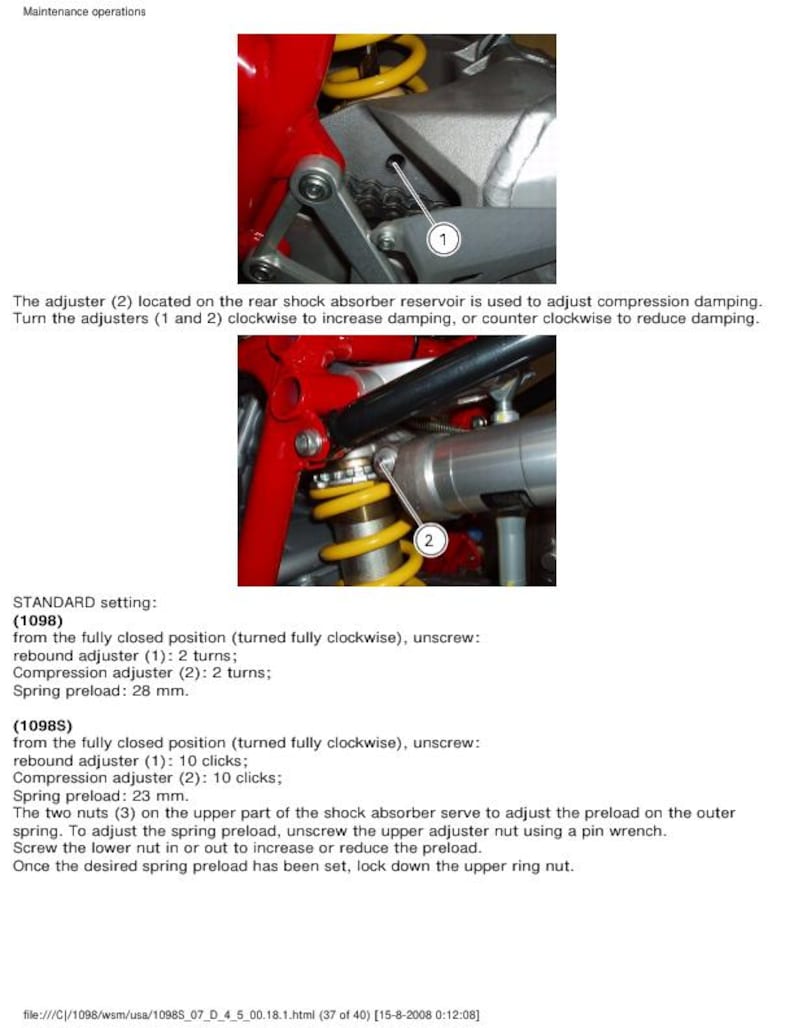 Ducati 1098S Superbike Service Manual service manual preview page 3
