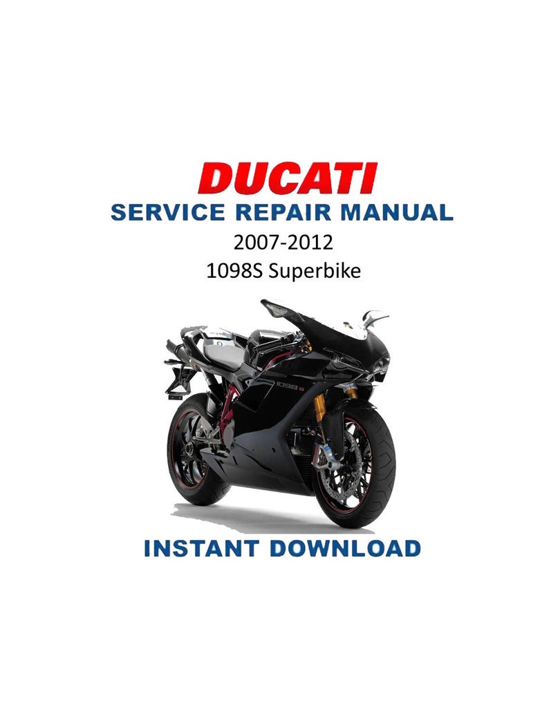 Ducati 1098S Superbike Service Manual PDF service repair manual cover