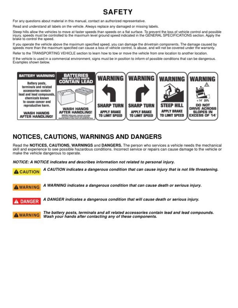 Tracker Offroad EViS 72V Electric UTV Service Manual service manual preview page 8