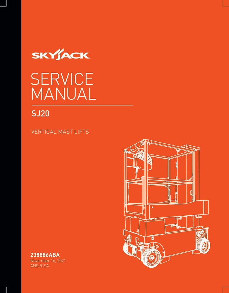 Skyjack SJ20 Vertical Mast Lift Service Manual 2021-2025 service manual preview page 2