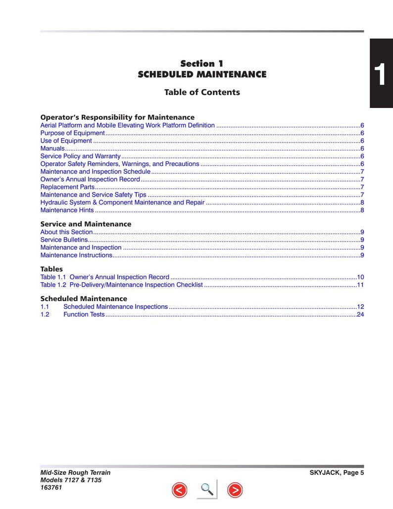 Skyjack SJ7127 SJ7135 RT Scissor Lift Service Manual 2015-2019 service manual preview page 8