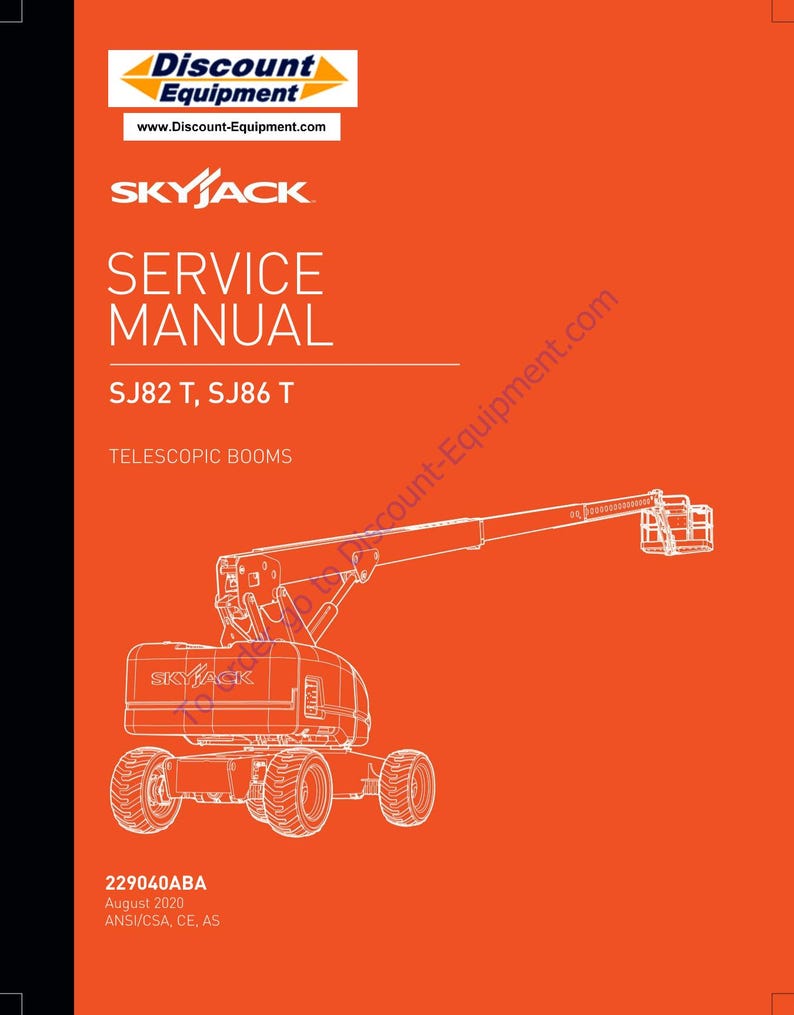 Skyjack SJ82 SJ86 T Telescopic Boom Service Manual 2020-2024 service manual preview page 2