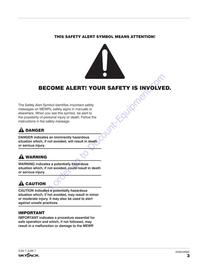 Skyjack SJ82 SJ86 T Telescopic Boom Service Manual 2020-2024 service manual preview page 5