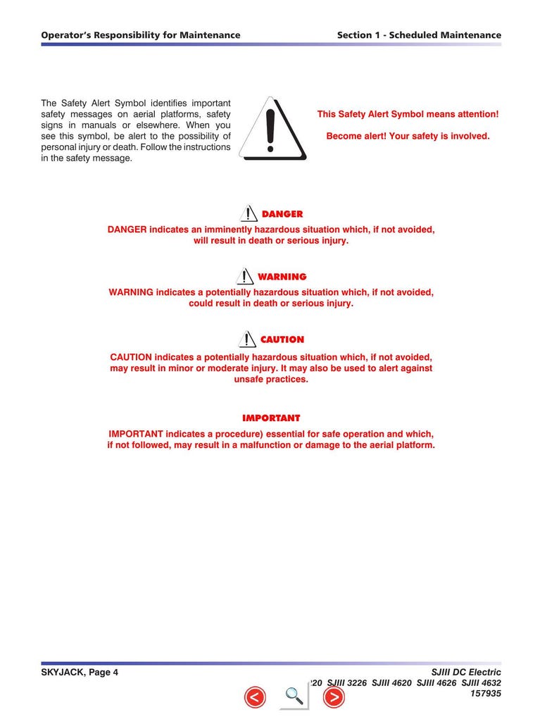 Skyjack SJIII DC Electric Scissors Service Manual service manual preview page 6