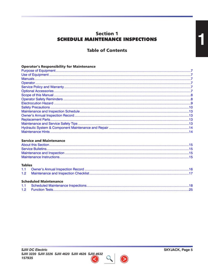 Skyjack SJIII DC Electric Scissors Service Manual service manual preview page 7