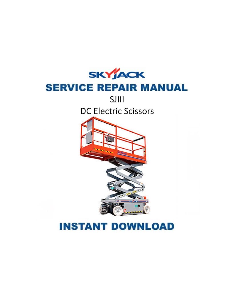 Skyjack SJIII DC Electric Scissors Service Manual PDF service repair manual cover