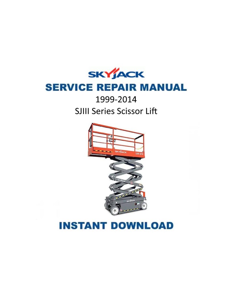 Skyjack SJIII Series Scissor Lift Service Manual PDF service repair manual cover