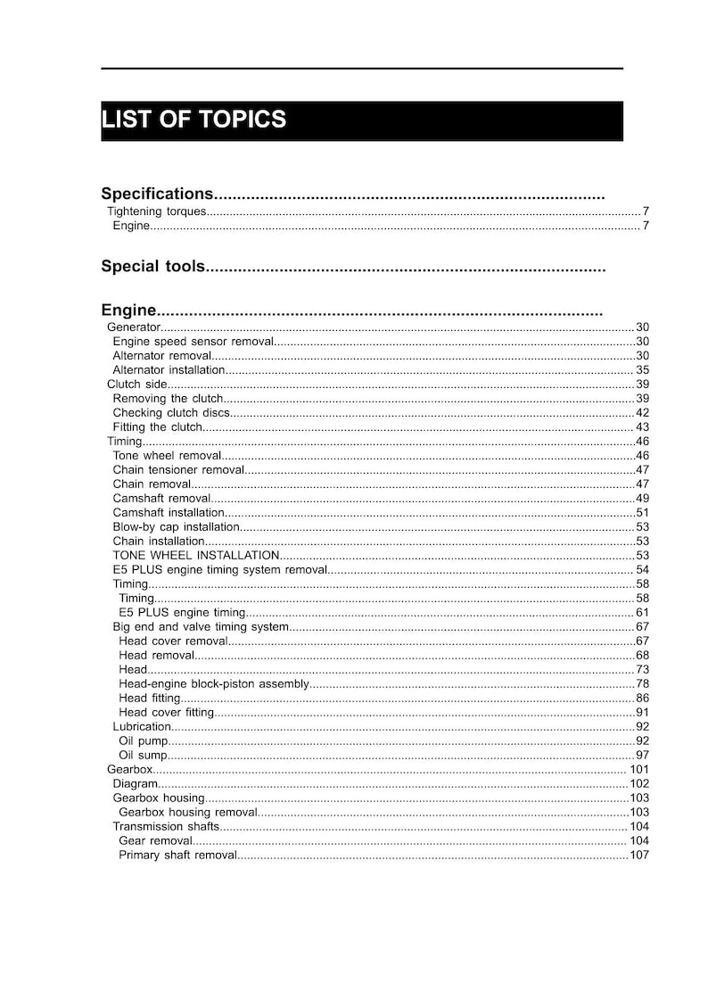Moto Guzzi V85 E4 E5 E5 Plus Service Manual service manual preview page 3