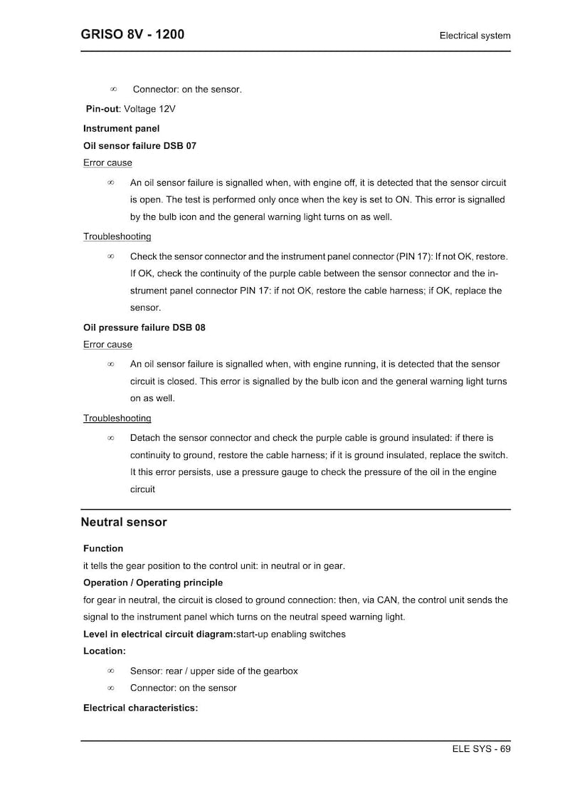 Moto Guzzi Griso 8V 1200 Service Manual service manual preview page 8