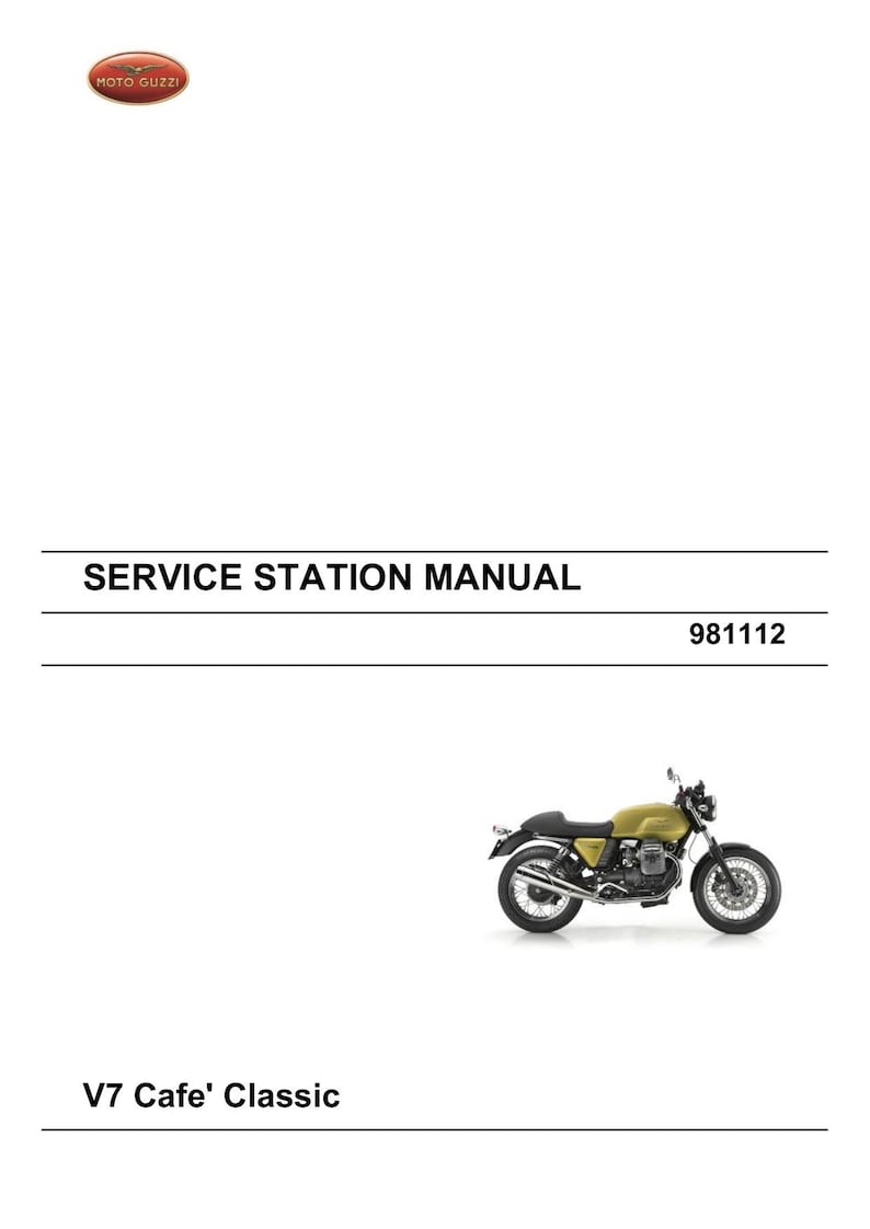 Moto Guzzi V7 Cafe Classic Service Manual service manual preview page 2