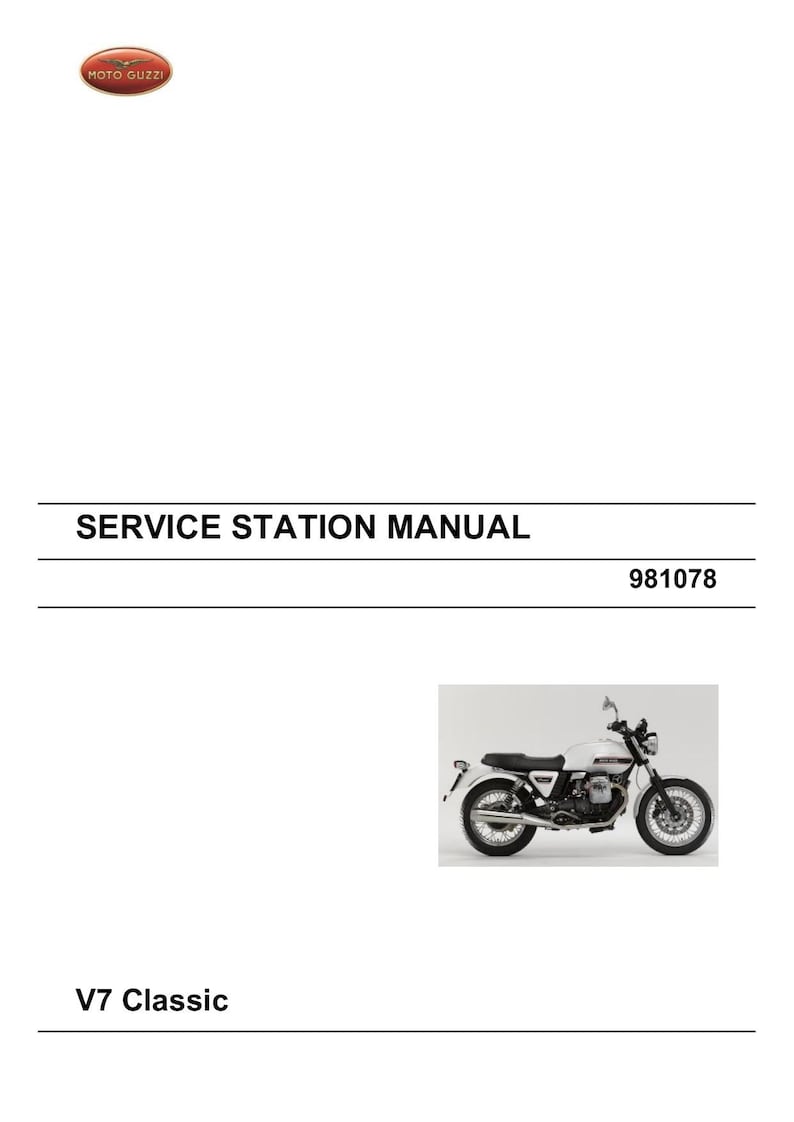 Moto Guzzi V7 Classic Service Manual service manual preview page 2