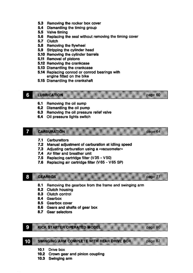 Moto Guzzi V35 V50 V65 Service Manual service manual preview page 4
