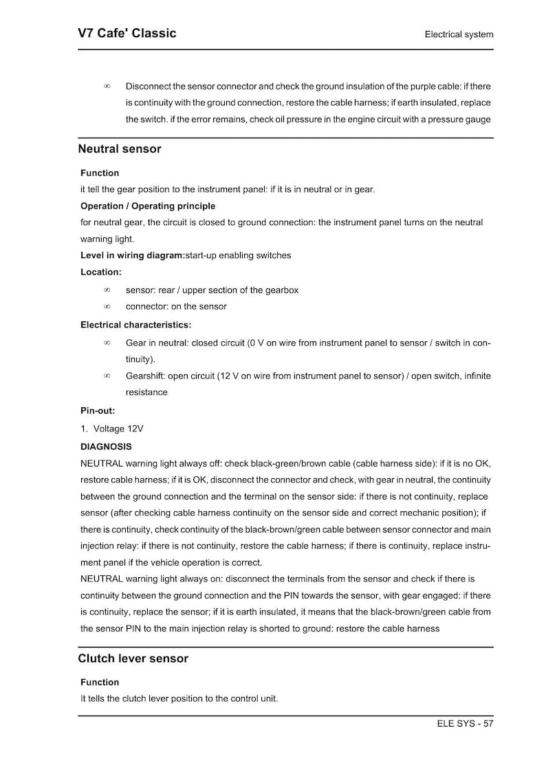 Moto Guzzi V7 Cafe Classic Service Manual service manual preview page 7