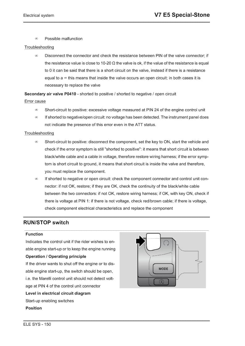Moto Guzzi V7 E5 Stone Special Service Manual service manual preview page 5
