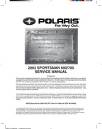 Polaris Sportsman 600 700 Service Manual service manual preview page 4