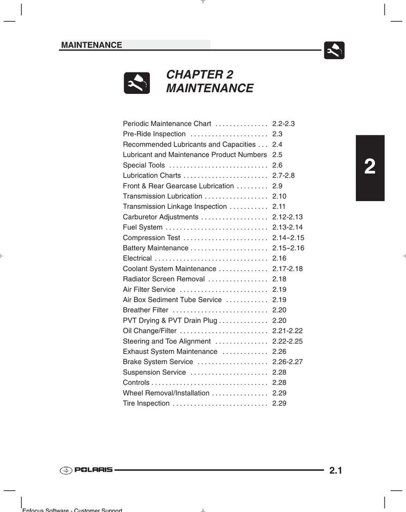 Polaris Sportsman 600 700 Service Manual service manual preview page 8