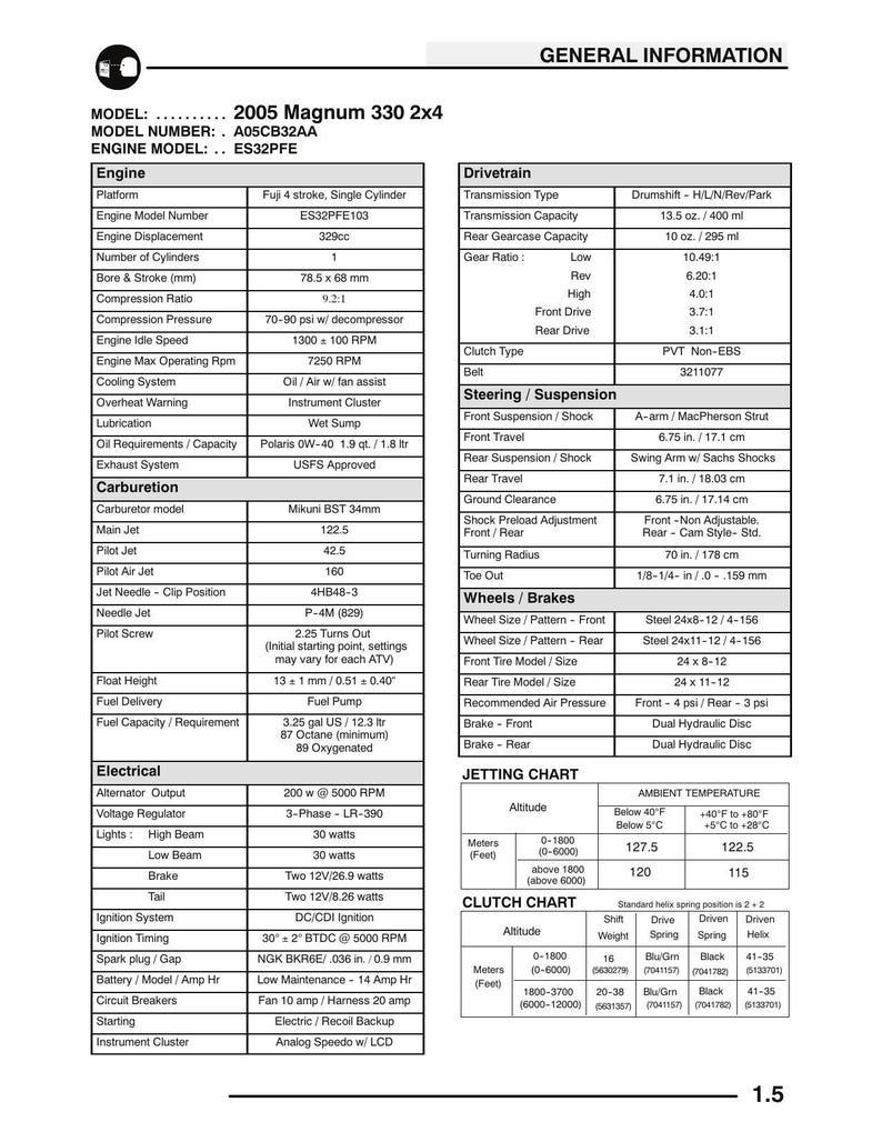 Polaris Magnum 330 Service Manual service manual preview page 7