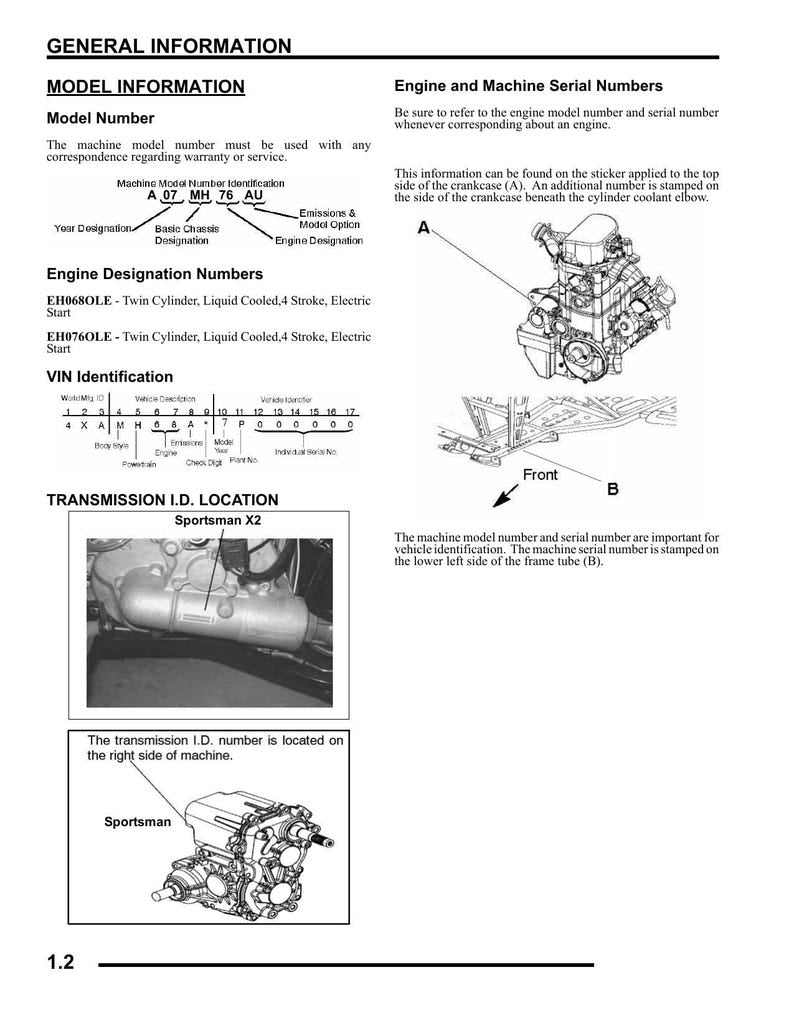 Polaris Sportsman 700 800 X2 EFI Service Manual 2007-2011 ATV service manual preview page 5