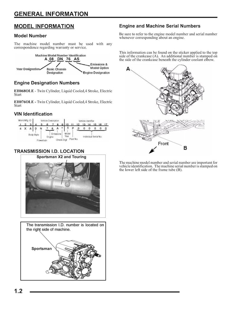 Polaris Sportsman X2 700 800 EFI Touring Service Manual service manual preview page 7