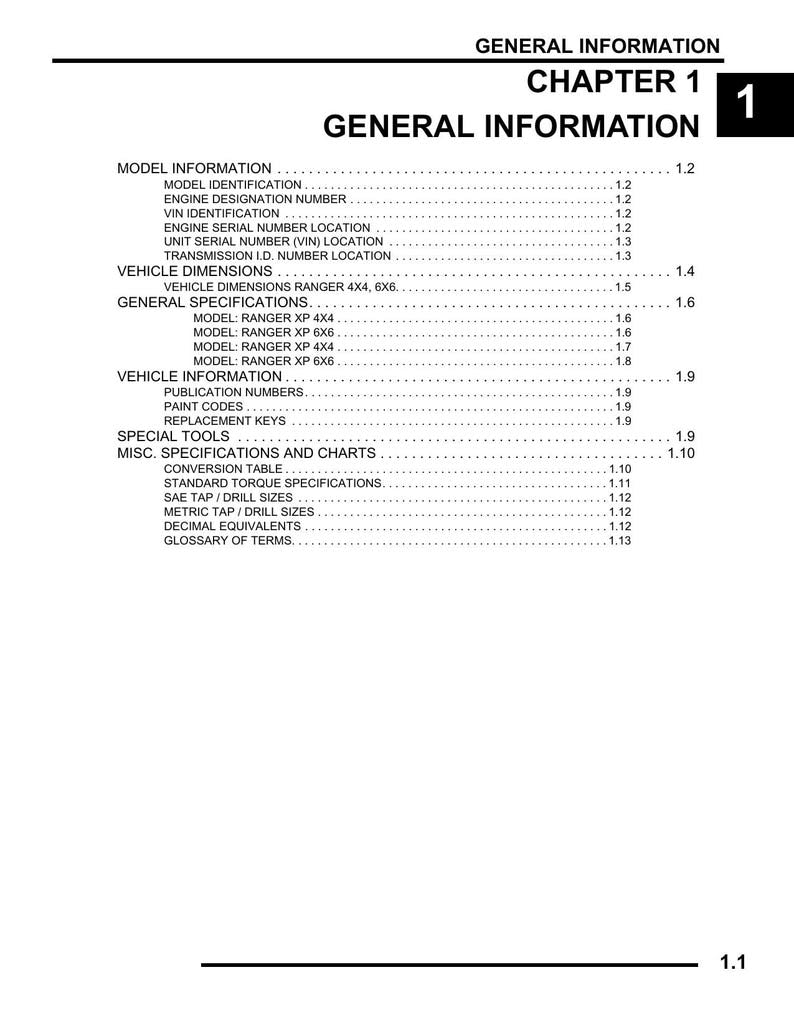 Polaris Ranger XP 700 4X4 6X6 Service Manual service manual preview page 5