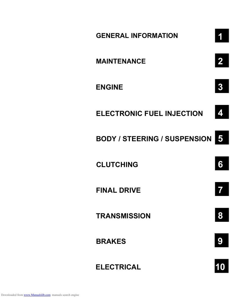 Polaris Ranger 700 4x4 Crew 6x6 Service Manual 2009-2013 UTV service manual preview page 4