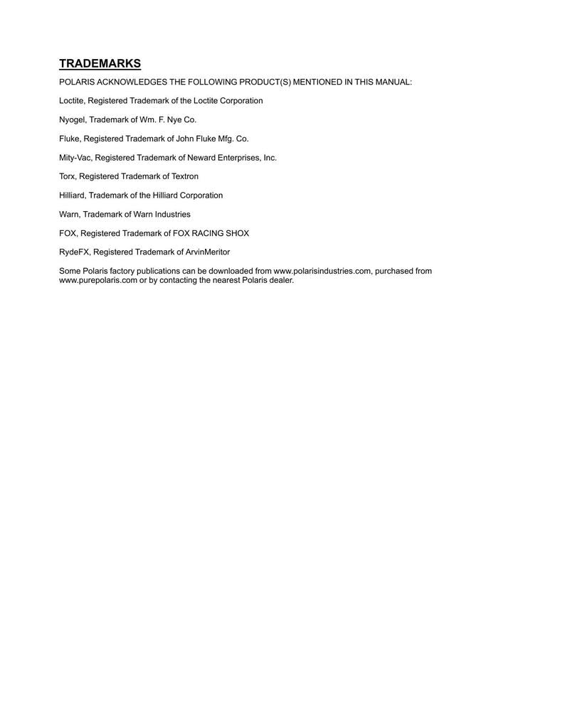 Polaris Brutus Service Manual 2013-2014 Diesel UTV service manual preview page 9