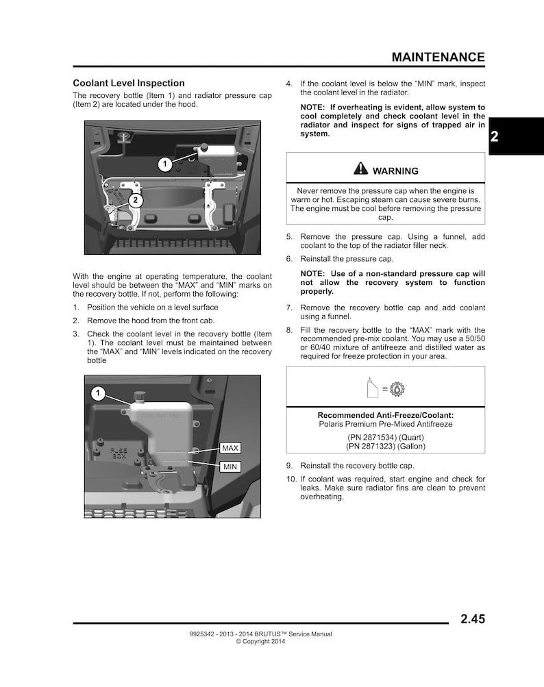 Polaris Brutus Service Manual 2013-2014 Diesel UTV service manual preview page 4