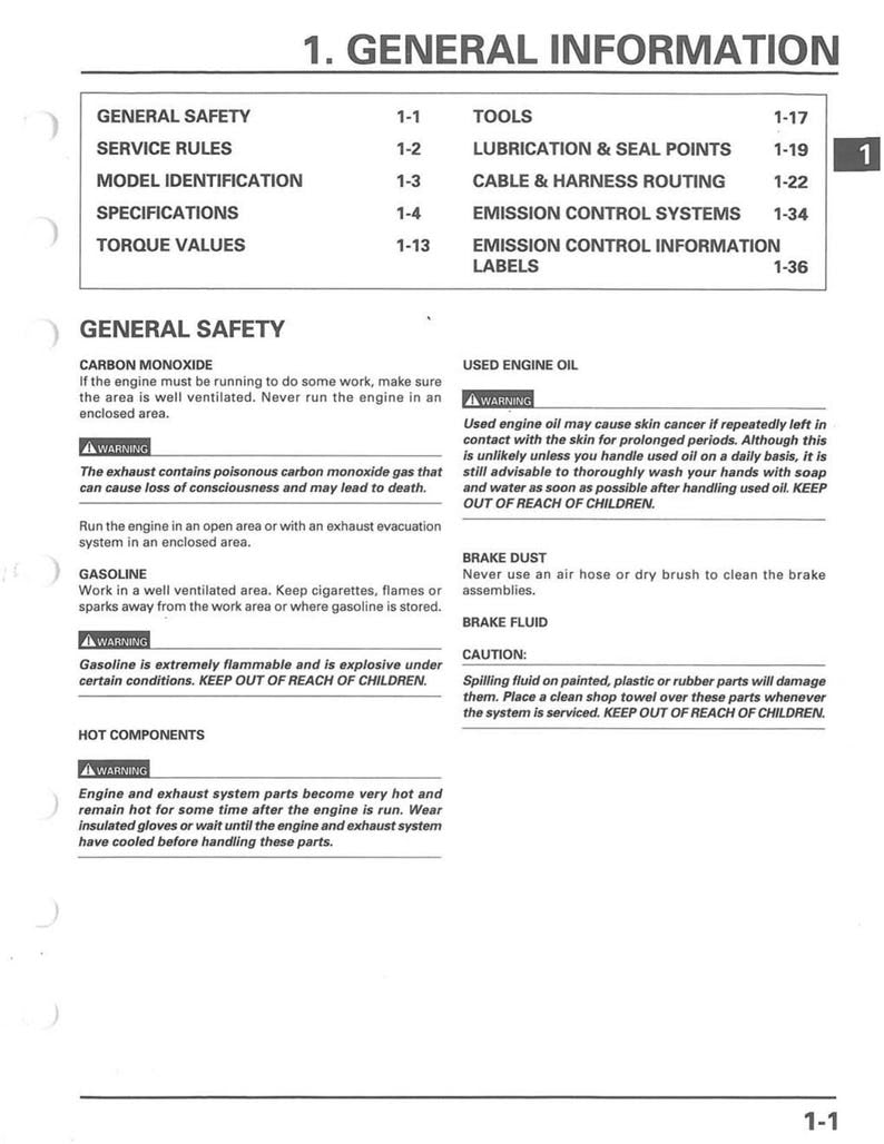 Honda VT750C Shadow ACE Service Manual service manual preview page 7
