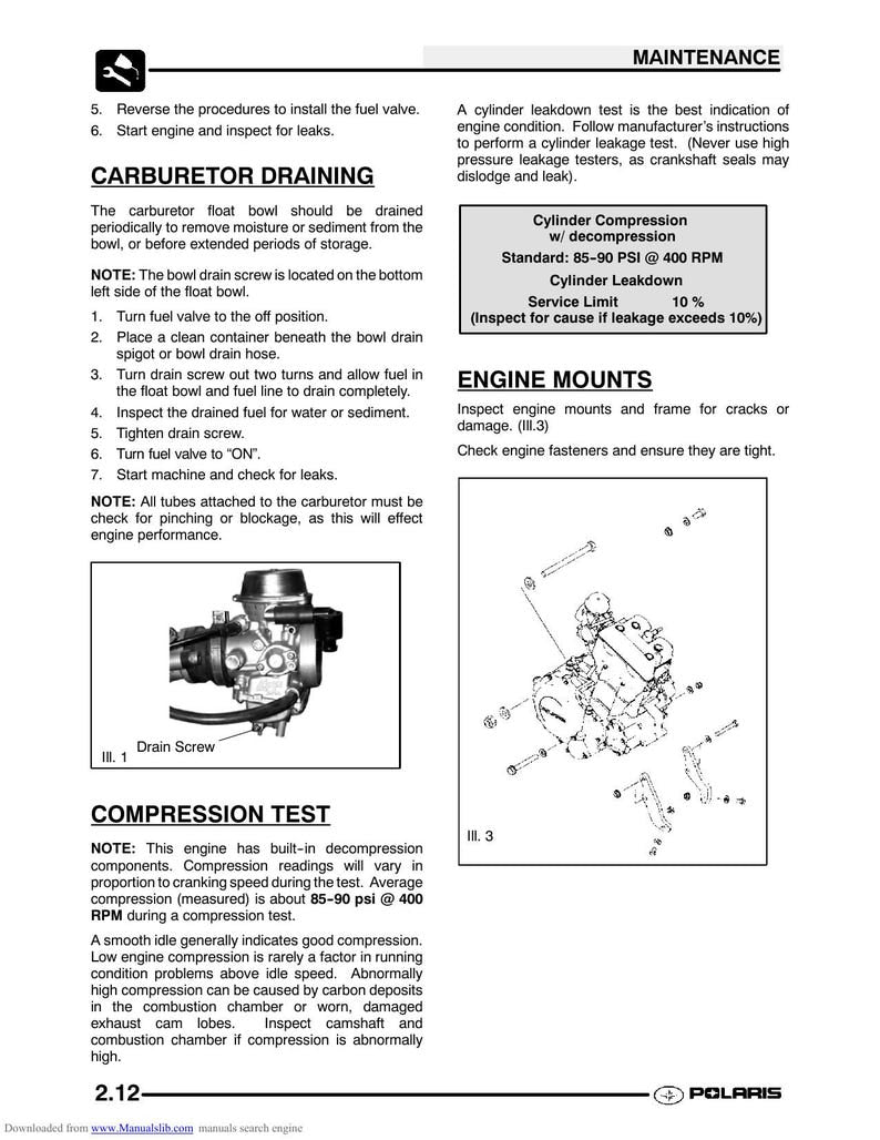 Polaris Predator 500 Service Manual service manual preview page 7
