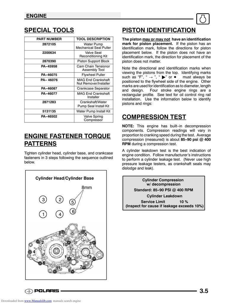 Polaris Predator 500 Service Manual service manual preview page 8