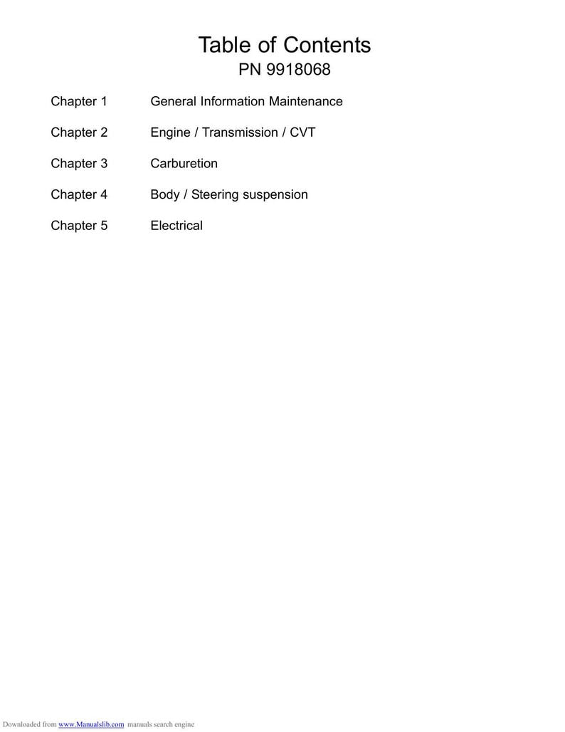 Polaris Youth ATV Scrambler 50 90 Sportsman Predator Service Manual service manual preview page 3