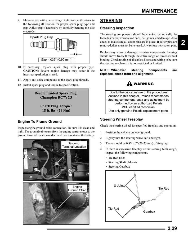 Polaris Ranger RZR RZR S Service Manual 2009-2010 UTV service manual preview page 8