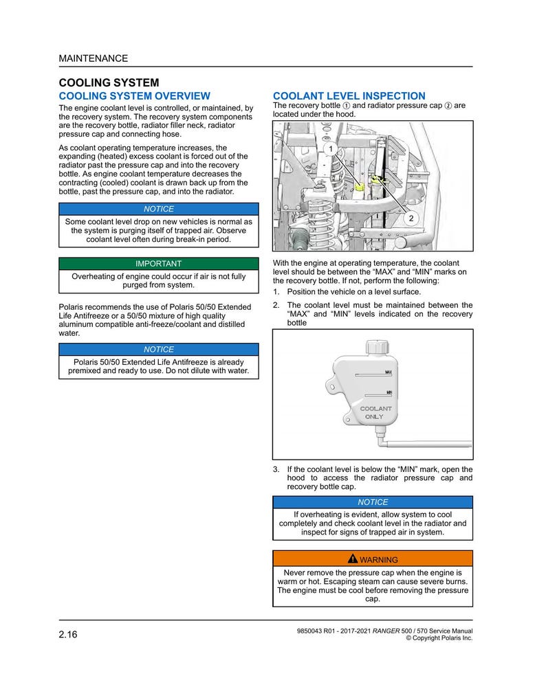 Polaris Ranger 500 570 Service Manual 2017-2021 UTV Repair service manual preview page 3