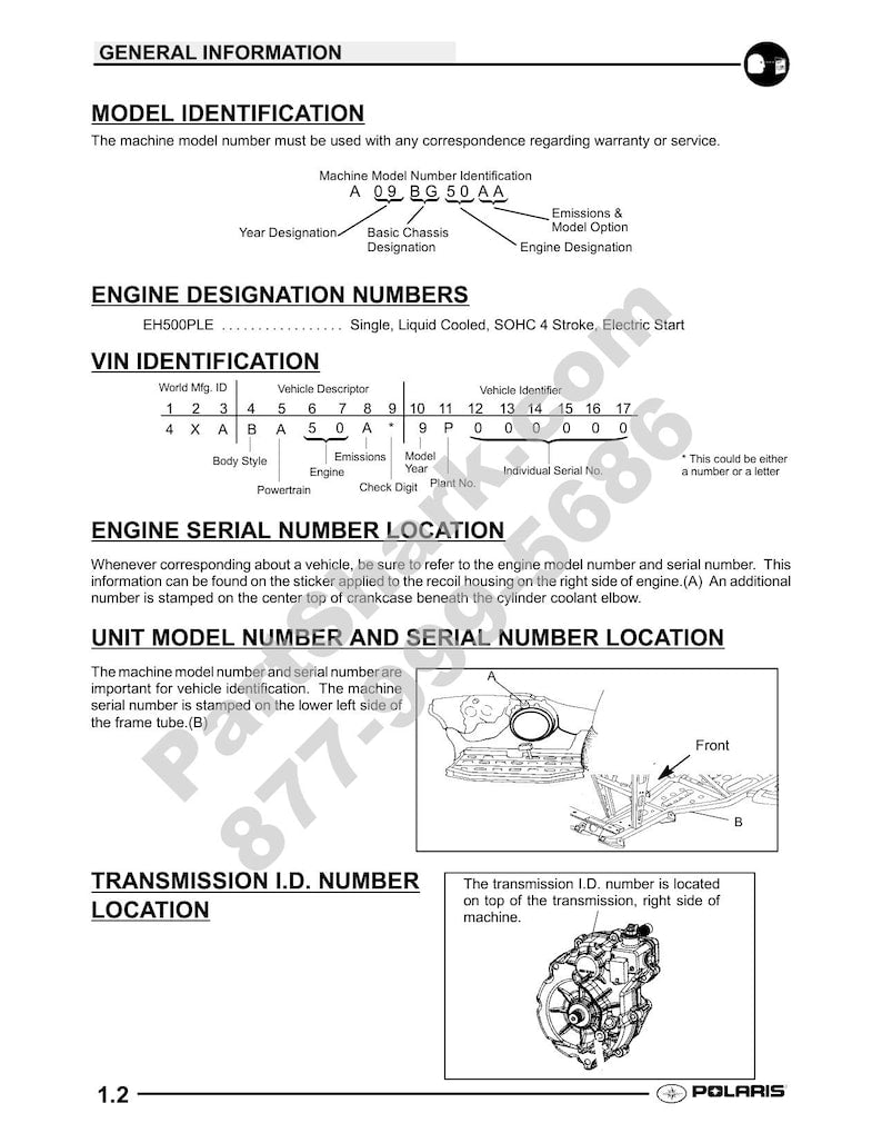 Polaris Scrambler 500 Service Manual service manual preview page 3
