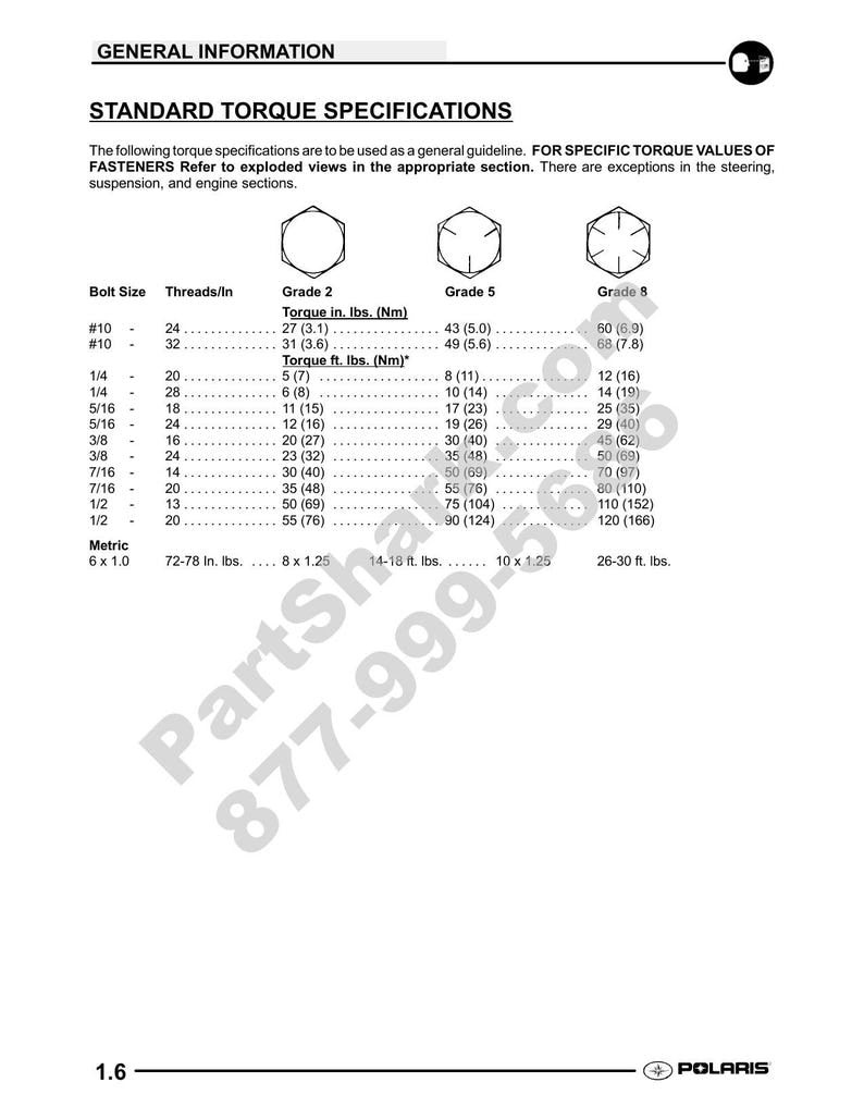 Polaris Scrambler 500 Service Manual service manual preview page 7