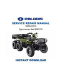 Polaris Sportsman 6x6 800 EFI Service Manual 2009-2013 ATV PDF service repair manual cover