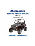 Polaris Ranger RZR 800 Service Manual 2009-2013 UTV PDF service repair manual cover