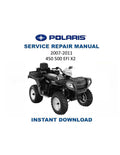 Polaris Sportsman 450 500 EFI X2 Service Manual 2007-2011 ATV PDF service repair manual cover