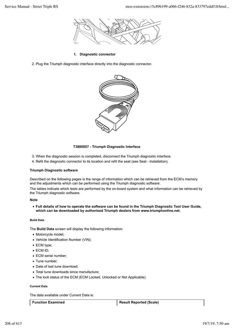 Triumph Street Triple RS Service Manual service manual preview page 9