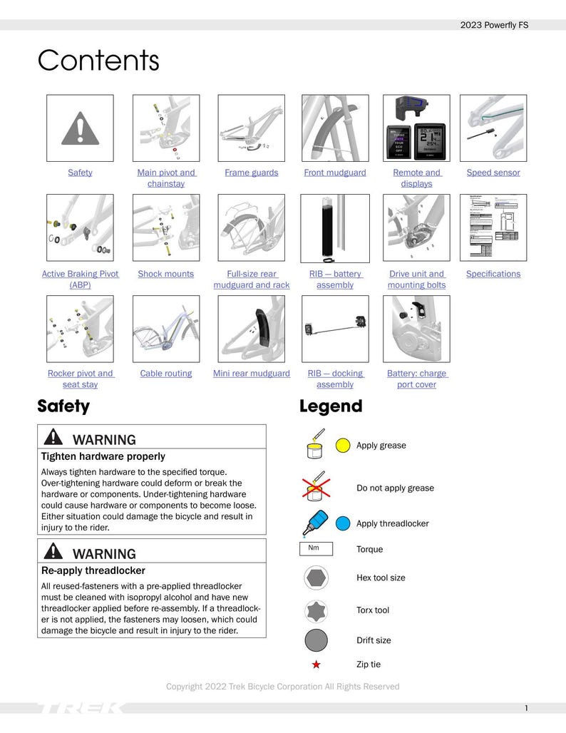 Trek Powerfly FS Service Manual service manual preview page 3