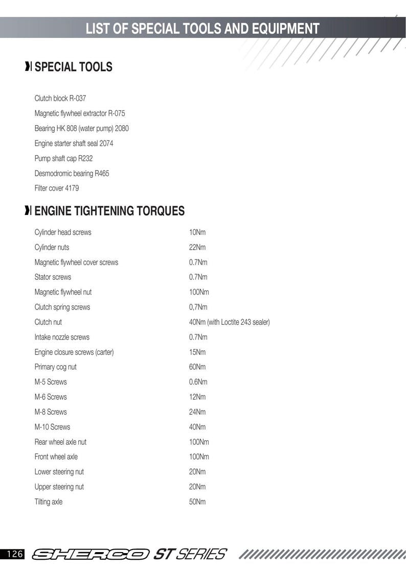 Sherco ST Series Trial Motorcycle Service Manual service manual preview page 5